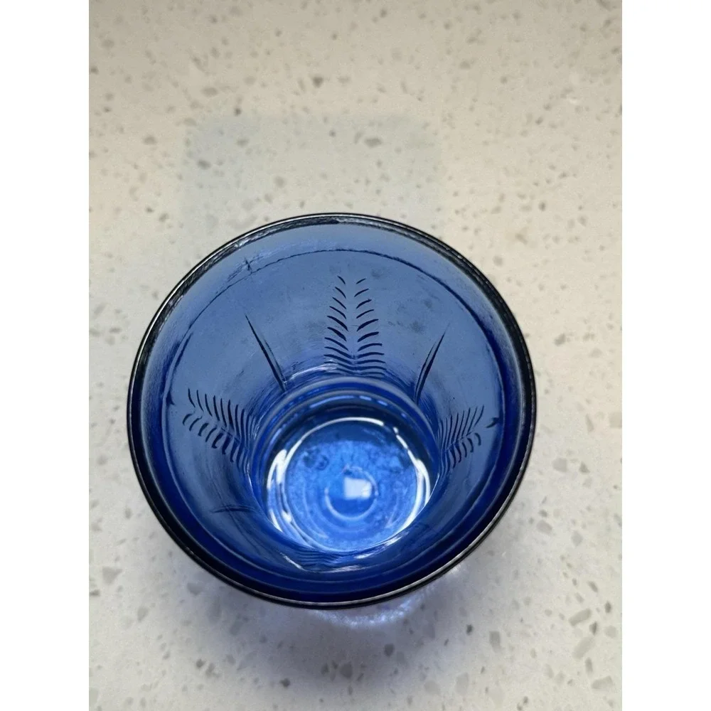 Maryland Glass Cobalt Blue Feather 4 1/2